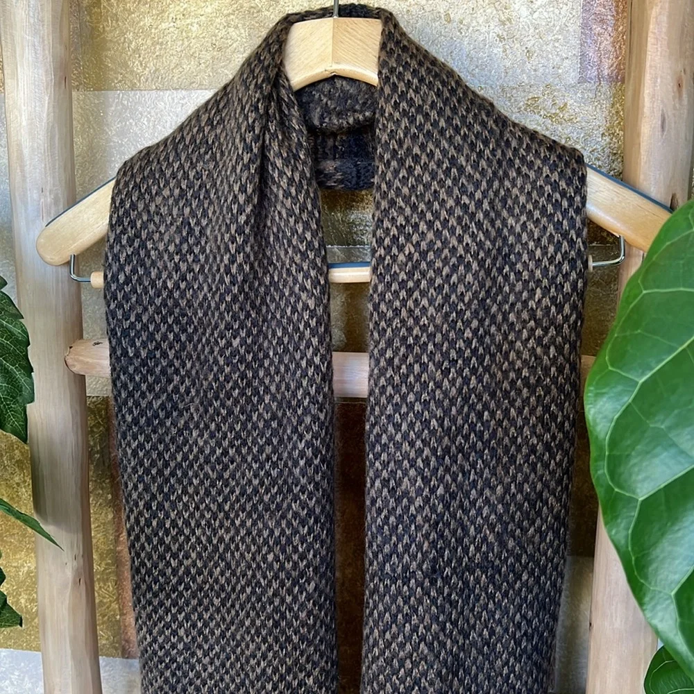 Wooden Ships Women’s Dylan Eternity Scarf — Warm Brown/Black Infinity Knit Scarf